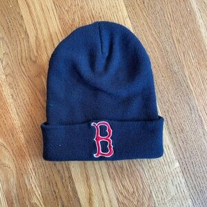 Majestic Boston Red Sox Navy Blue Beanie with Red Lettering